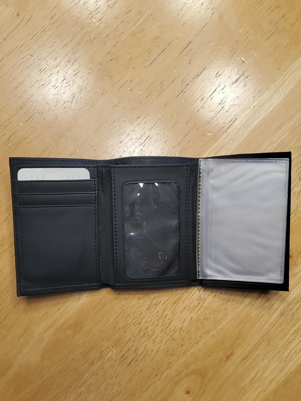 Black Leather Wallet with Green & Orange Gator Logo